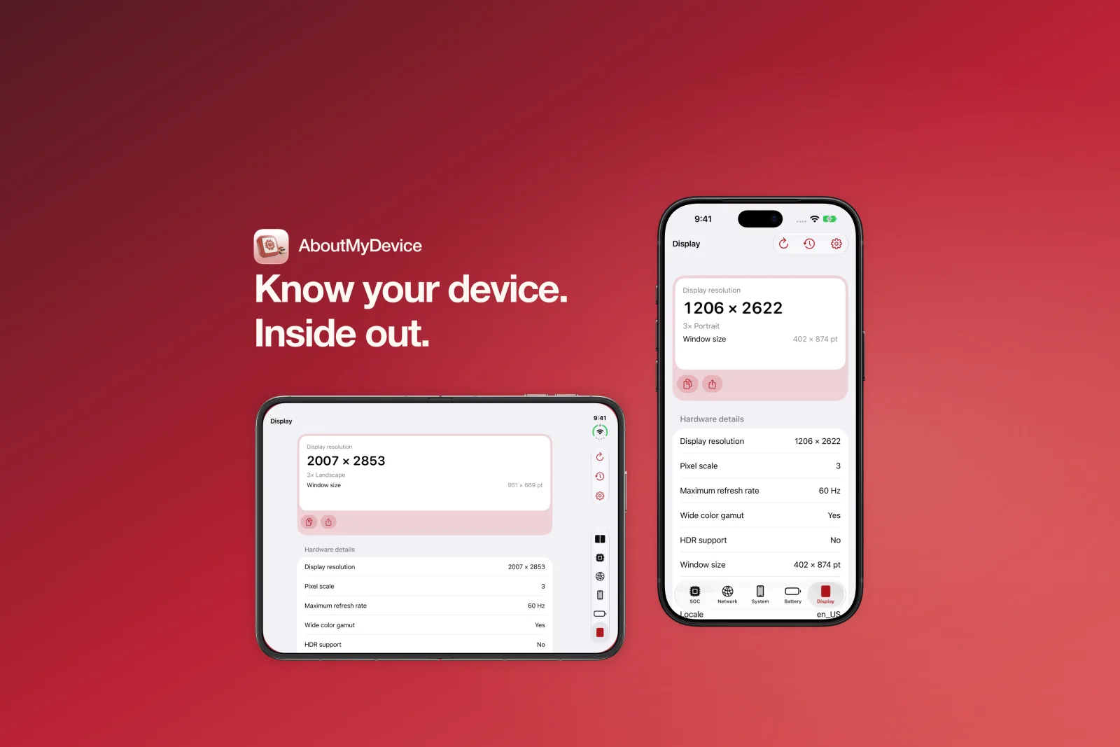 AboutMyDevice on iPhone and iPad