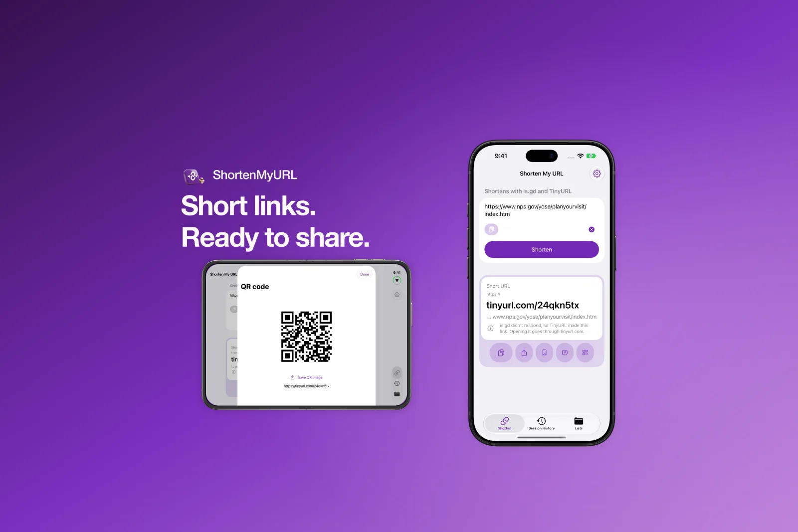 ShortenMyURL on iPhone and iPad
