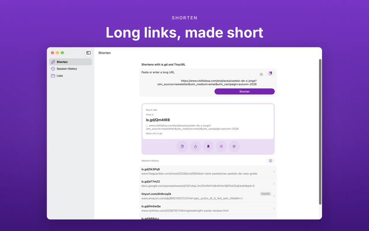 ShortenMyURL screenshot