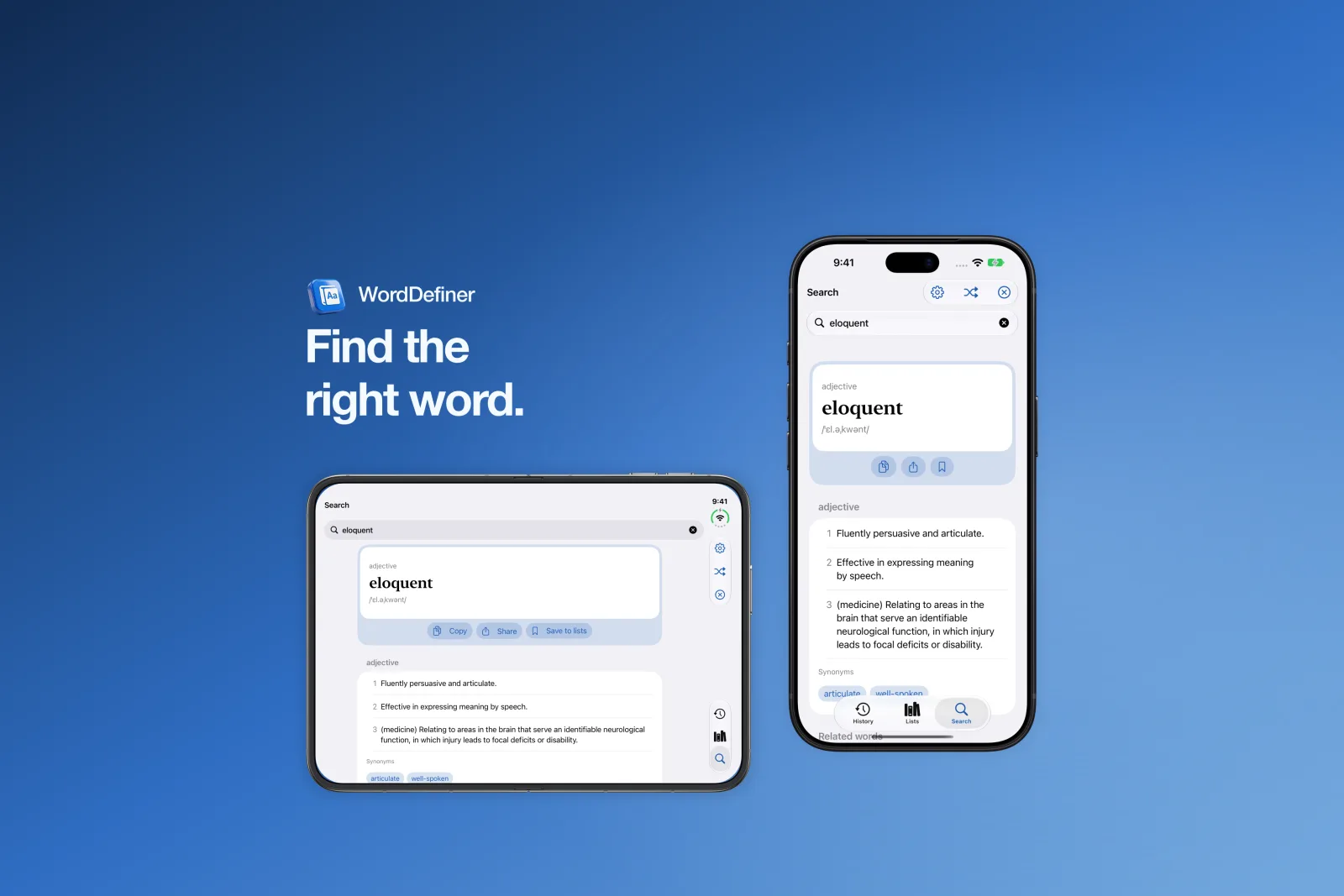 Wordeo on iPhone and iPad